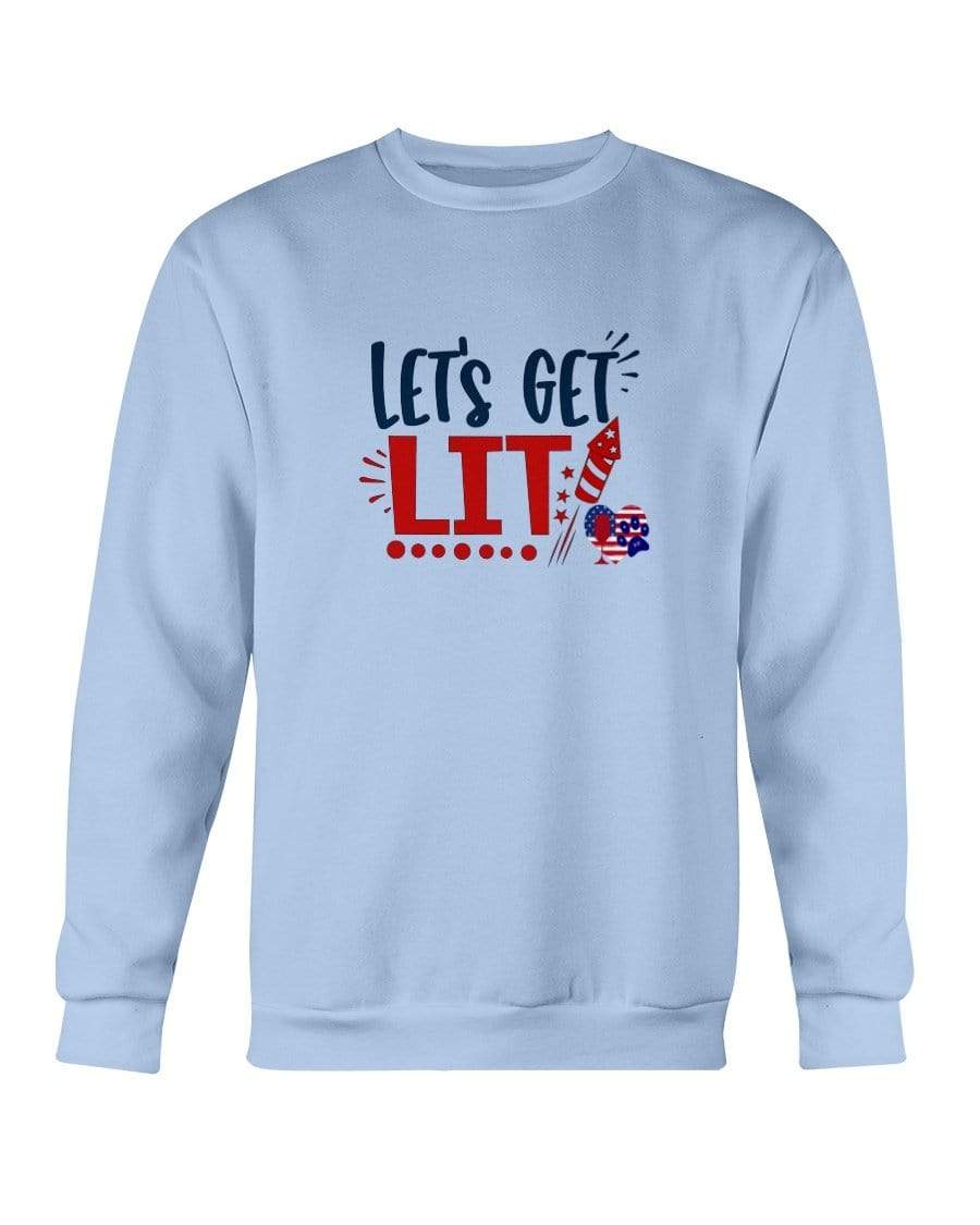 Sweatshirts Light Blue / S Winey Bitches Co "Let Get Lit" Sweatshirt - Crew WineyBitchesCo