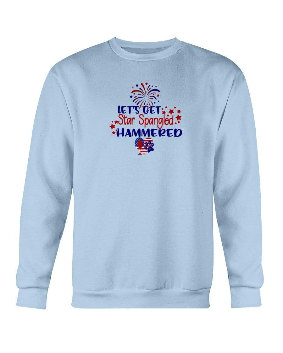 Sweatshirts Light Blue / S Winey Bitches Co "Let's Get Star Spangled Hammered" Sweatshirt - Crew WineyBitchesCo