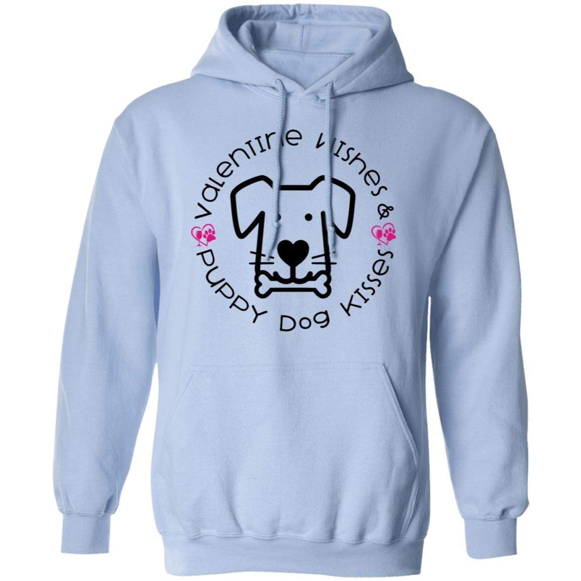 Sweatshirts Light Blue / S Winey Bitches Co Valentine Wishes and Puppy Dog Kisses" (Dog) Pullover Hoodie 8 oz. WineyBitchesCo