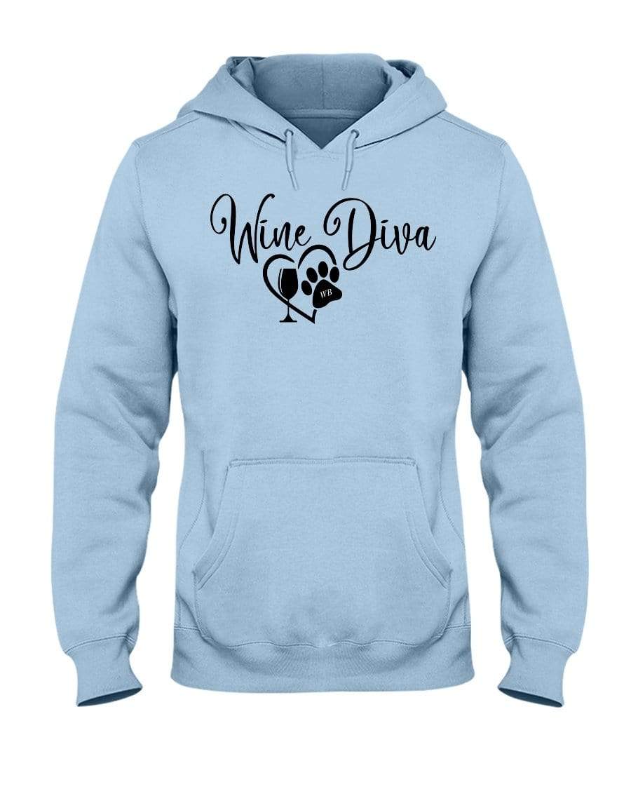 Sweatshirts Light Blue / S Winey Bitches Co "Wine Diva 2" 50/50 Hoodie WineyBitchesCo