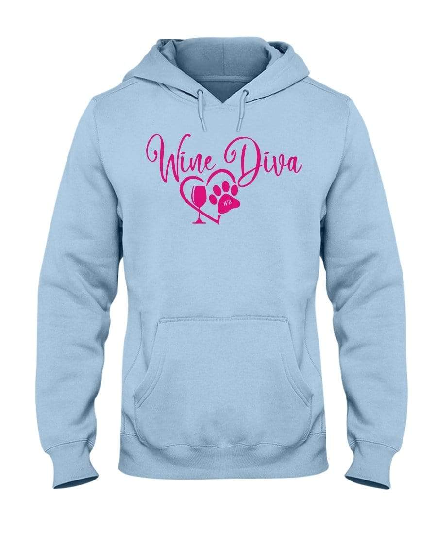 Sweatshirts Light Blue / S Winey Bitches Co "Wine Diva 2" 50/50 Hoodie WineyBitchesCo