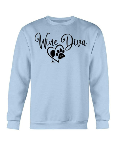 Sweatshirts Light Blue / S Winey Bitches Co "Wine Diva 2" Sweatshirt - Crew WineyBitchesCo