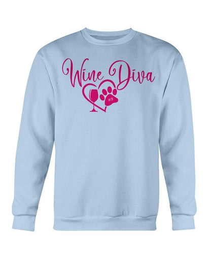 Sweatshirts Light Blue / S Winey Bitches Co "Wine Diva 2" Sweatshirt - Crew WineyBitchesCo