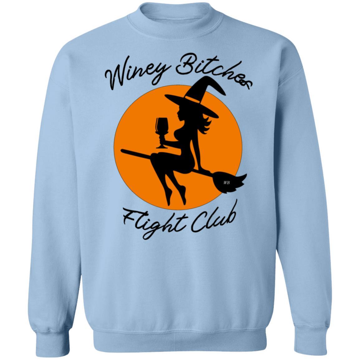 Sweatshirts Light Blue / S WineyBitches.Co "Winey Bitches Flight Club"Crewneck Pullover Sweatshirt  8 oz. WineyBitchesCo