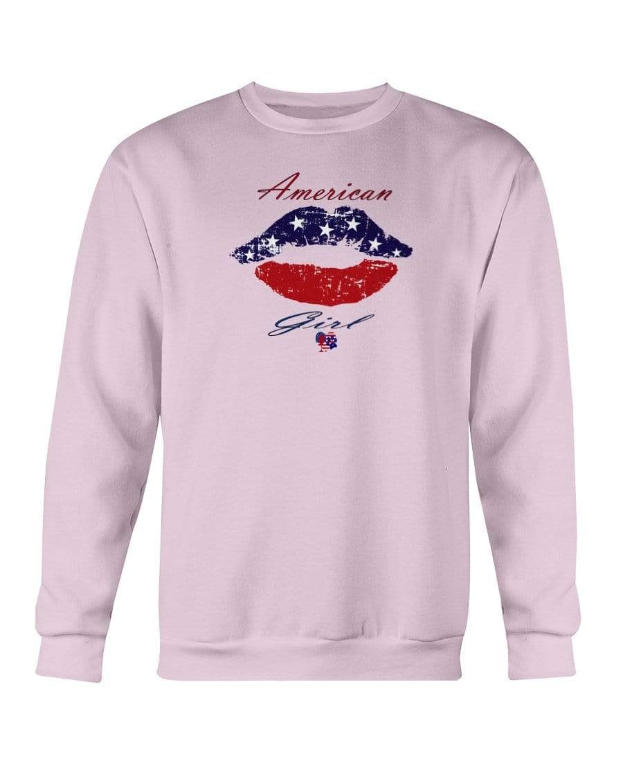 Sweatshirts Light Pink / S Winey Bitches Co "American Girl" Sweatshirt - Crew WineyBitchesCo