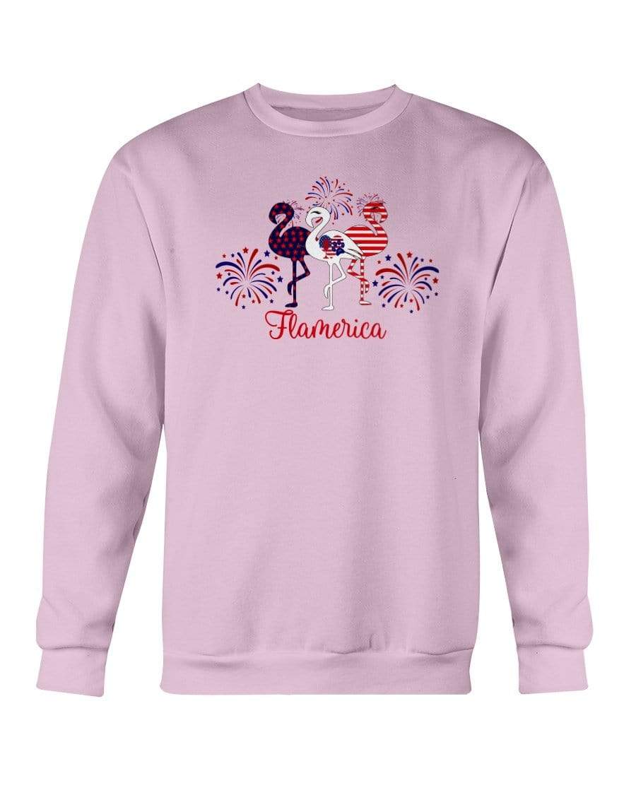 Sweatshirts Light Pink / S Winey Bitches Co "Flamerica" Patriotic Flamingo Sweatshirt - Crew WineyBitchesCo