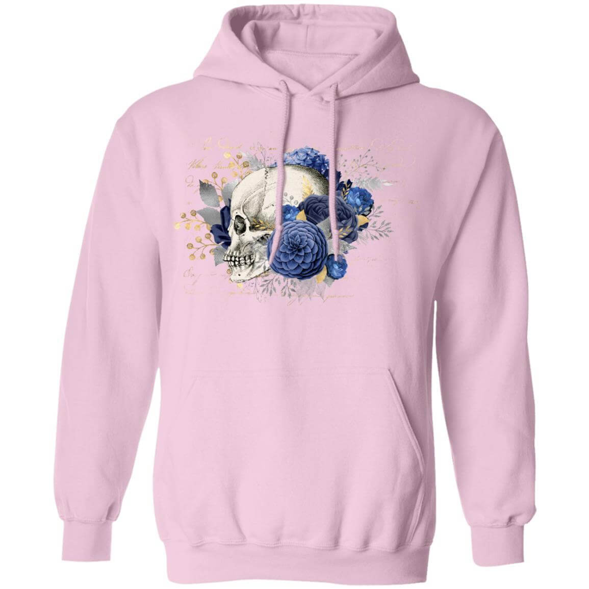 Sweatshirts Light Pink / S Winey Bitches Co Floral Skull Design #5 Pullover Hoodie 8 oz. WineyBitchesCo