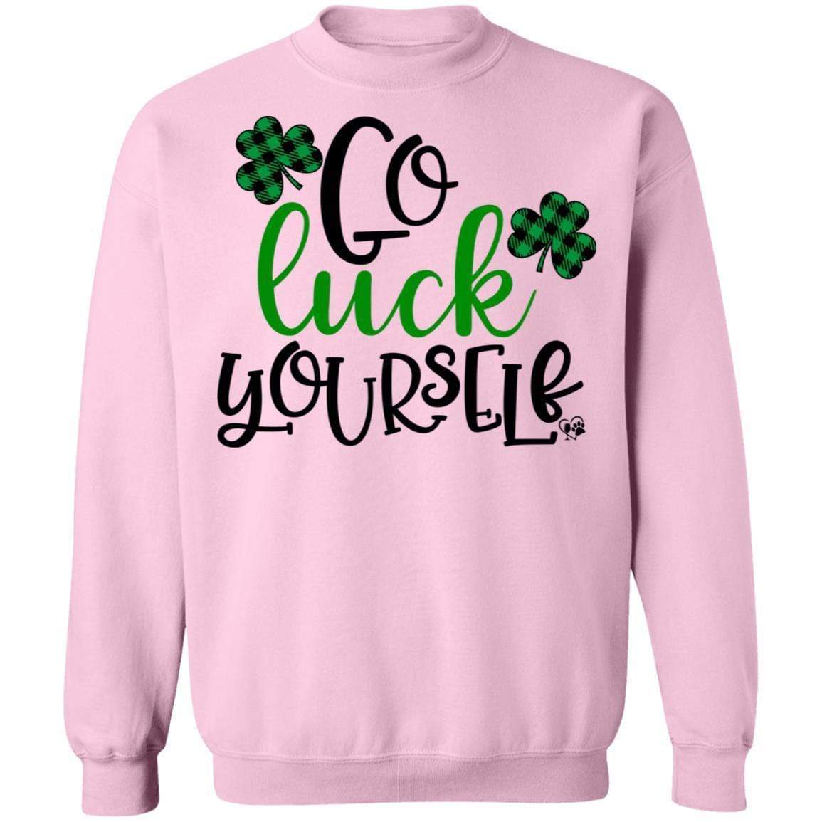 Sweatshirts Light Pink / S Winey Bitches Co "Go Luck Yourself" Crewneck Pullover Sweatshirt  8 oz. WineyBitchesCo