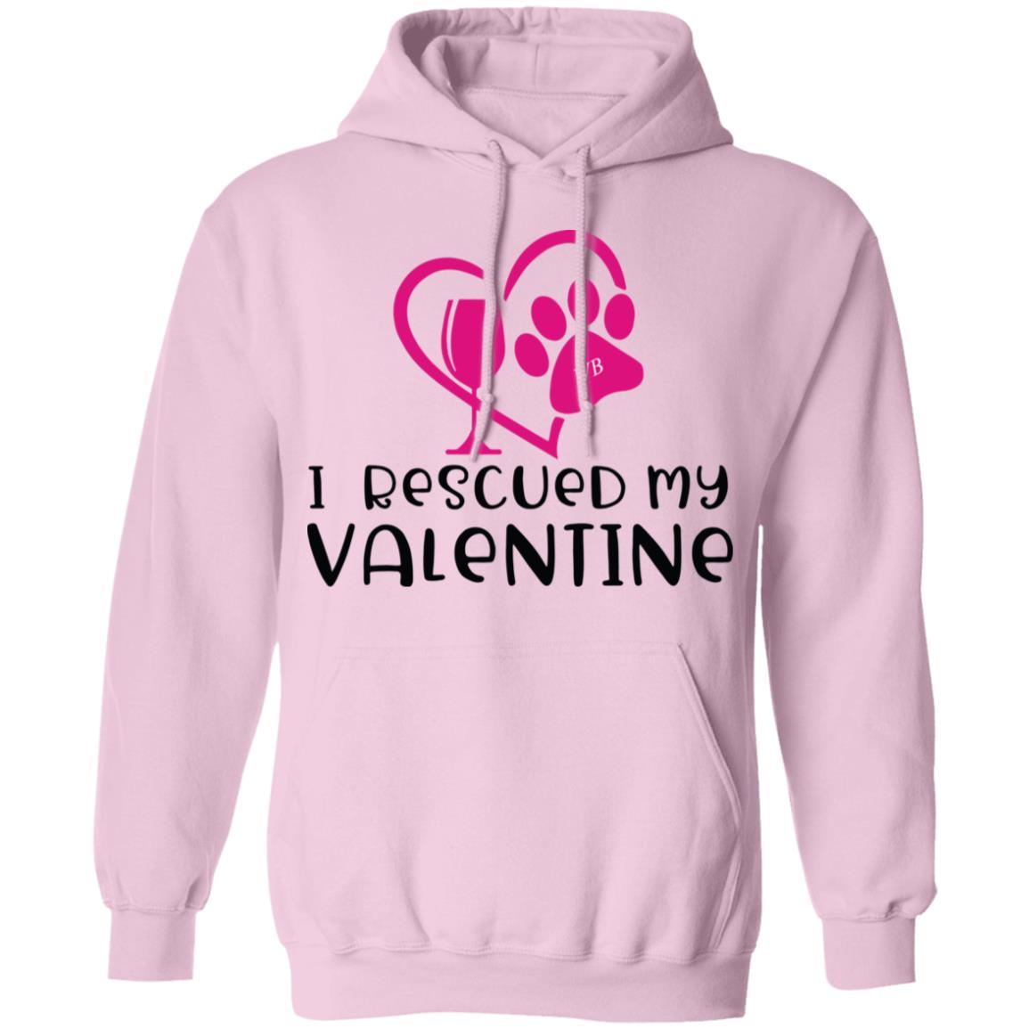 Sweatshirts Light Pink / S Winey Bitches Co I Rescued My Valentine" Pullover Hoodie 8 oz. WineyBitchesCo