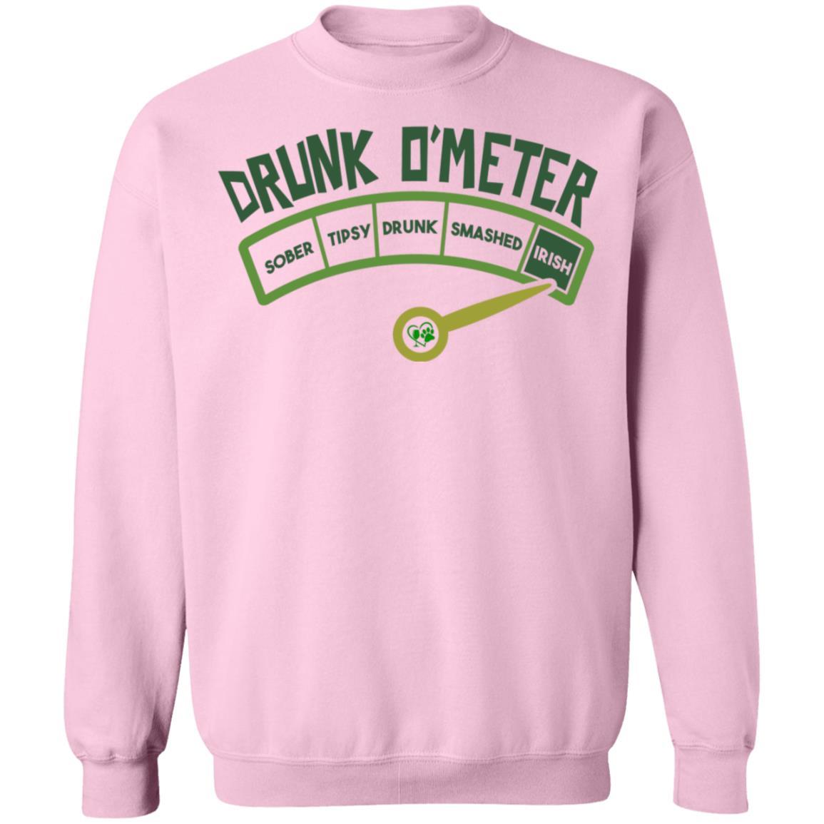 Sweatshirts Light Pink / S Winey Bitches Co "Irish Drunk O'Meter Crewneck Pullover Sweatshirt  8 oz. WineyBitchesCo
