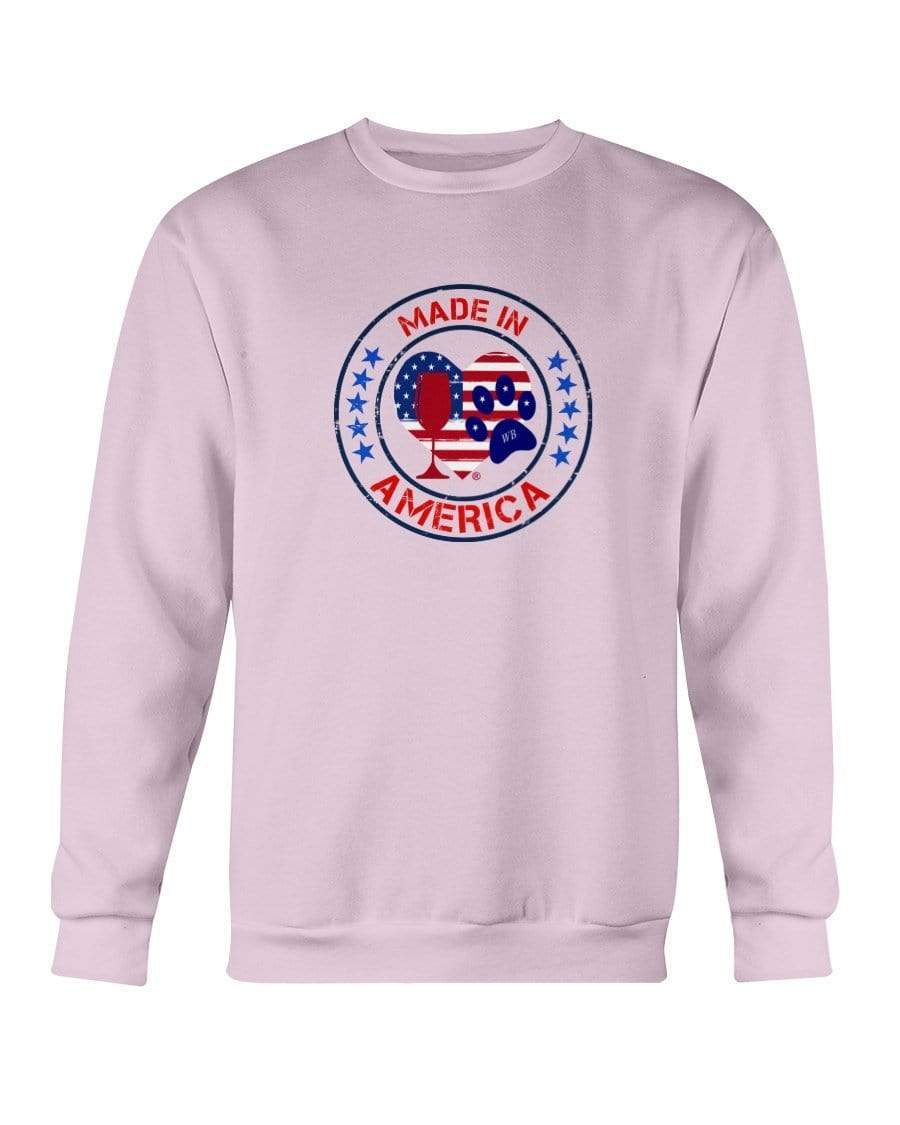 Sweatshirts Light Pink / S Winey Bitches Co "Made In America" Sweatshirt - Crew WineyBitchesCo