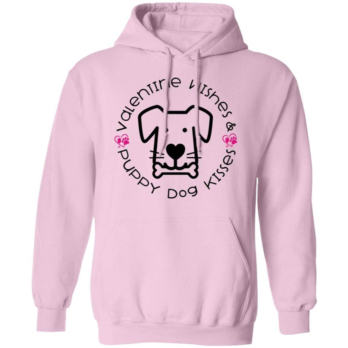 Sweatshirts Light Pink / S Winey Bitches Co Valentine Wishes and Puppy Dog Kisses" (Dog) Pullover Hoodie 8 oz. WineyBitchesCo
