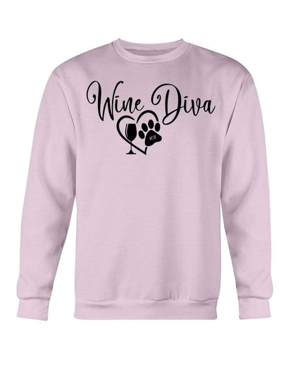 Sweatshirts Light Pink / S Winey Bitches Co "Wine Diva 2" Sweatshirt - Crew WineyBitchesCo