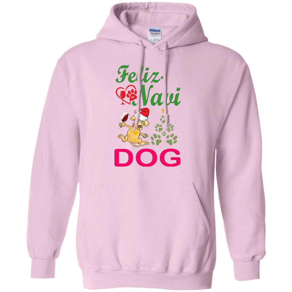 Sweatshirts Light Pink / S WineyBitches.Co "Feliz Navi Dog" Pullover Unisex Hoodie 8 oz. WineyBitchesCo