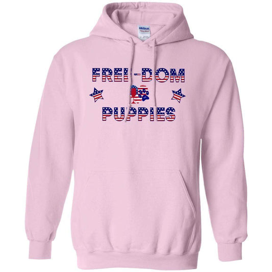 Sweatshirts Light Pink / S WineyBitches.Co Free-Dom Puppies Pullover Hoodie 8 oz. WineyBitchesCo