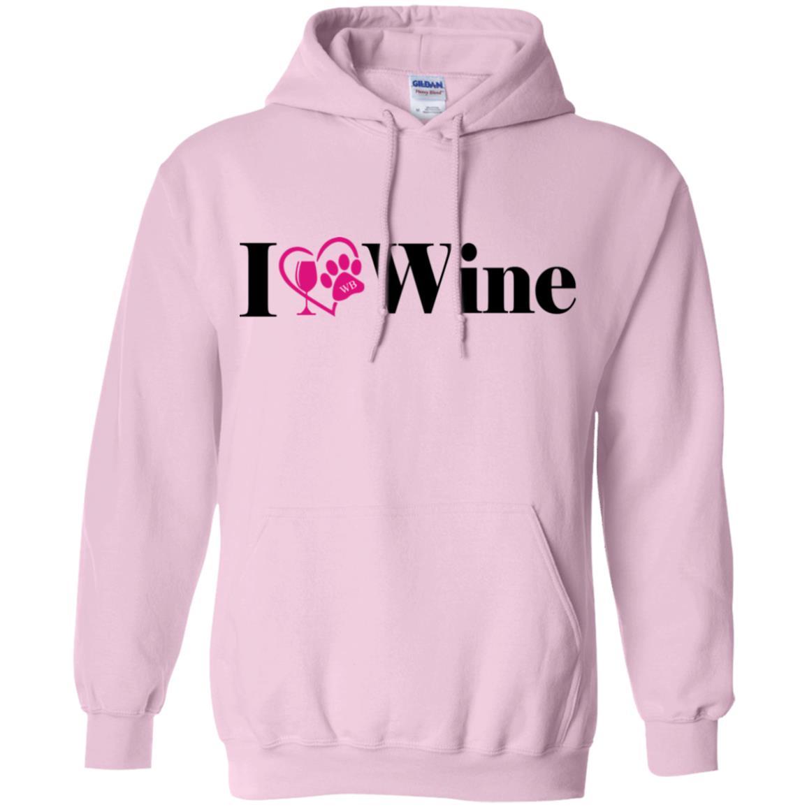 Sweatshirts Light Pink / S WineyBitches.Co "I Love Wine" Gildan Pullover Hoodie 8 oz. WineyBitchesCo