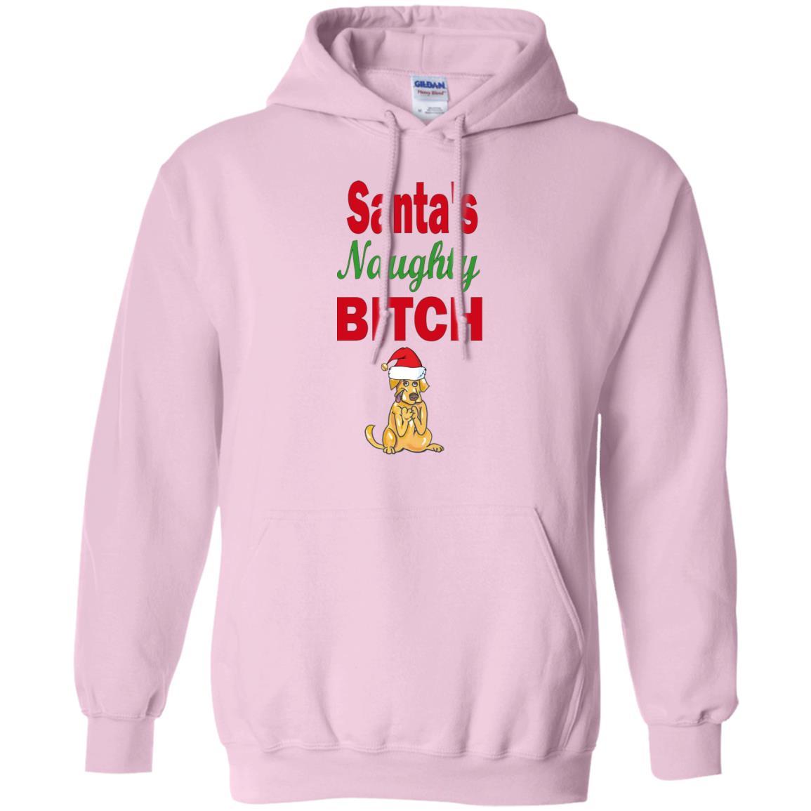 Sweatshirts Light Pink / S WineyBitches.co Santa's Naughty Bitch-Jazzy Pullover Hoodie WineyBitchesCo