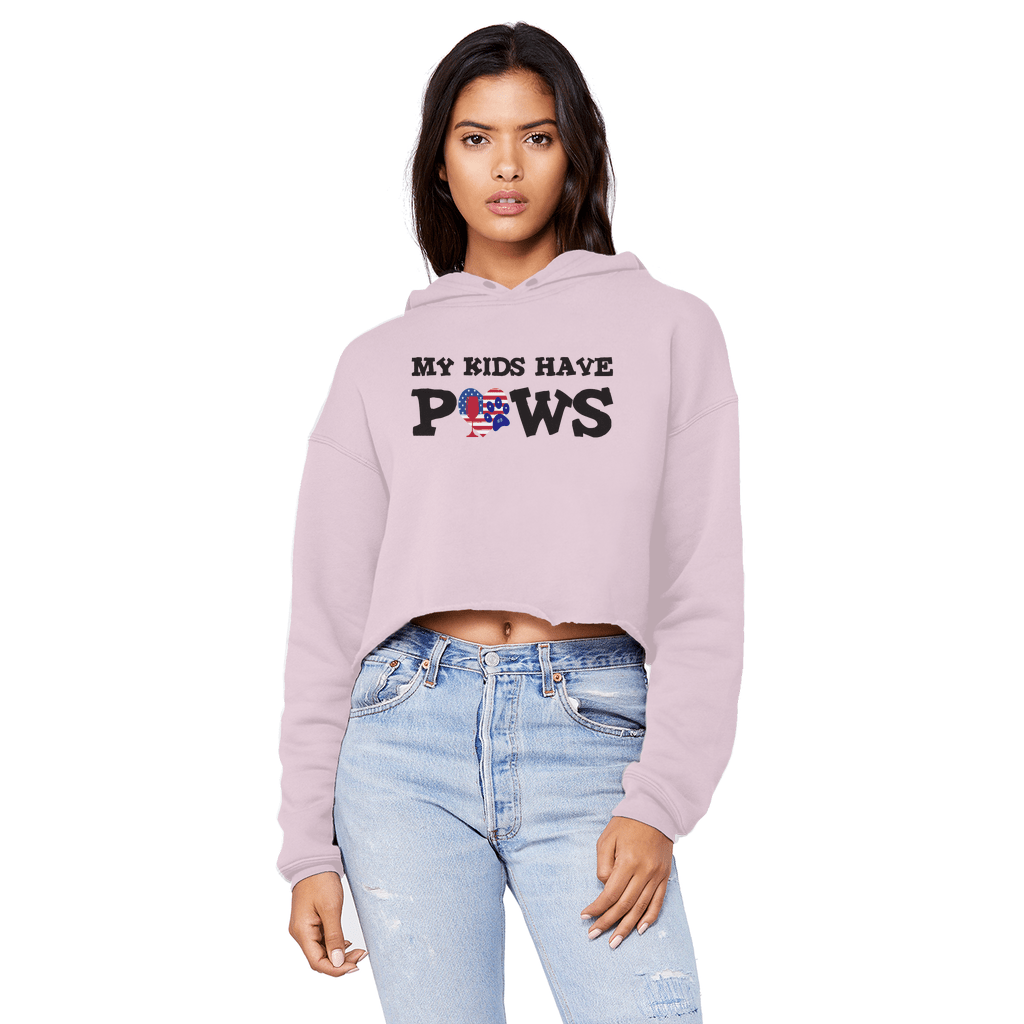 Sweatshirts Light Pink / XS WineyBitches.Co My Kids Have Paws Unisex Cropped Raw Edge Boyfriend Hoodie WineyBitchesCo