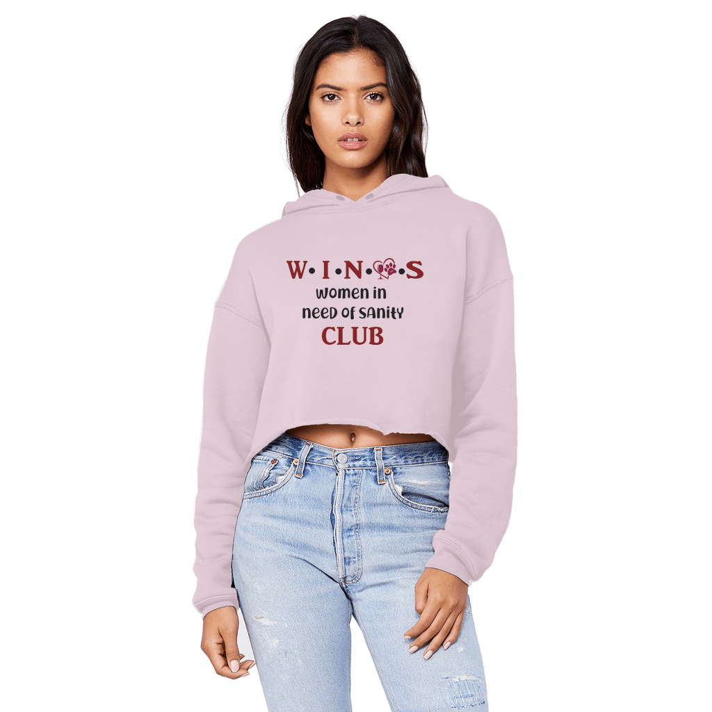 Sweatshirts Light Pink / XS WineyBitches.Co Winos Club Unisex Cropped Raw Edge Boyfriend Hoodie WineyBitchesCo
