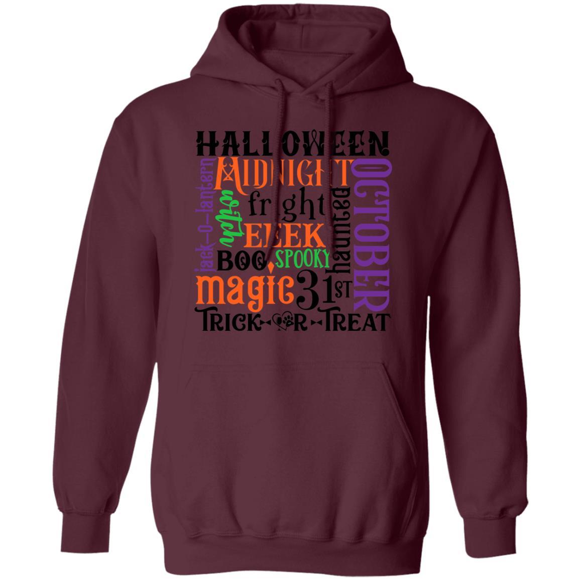Sweatshirts Maroon / S Winey Bitches Co "Halloween Word Jumble" Pullover Hoodie 8 oz. WineyBitchesCo