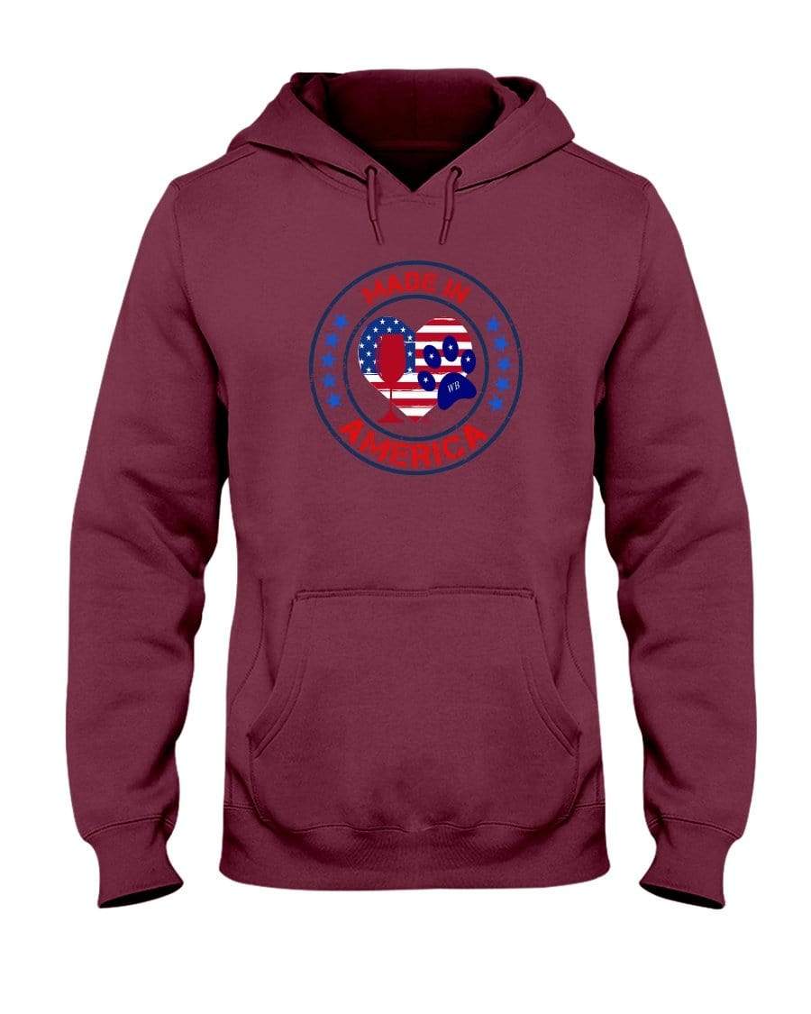 Sweatshirts Maroon / S Winey Bitches Co "Made In America" 50/50 Hoodie WineyBitchesCo