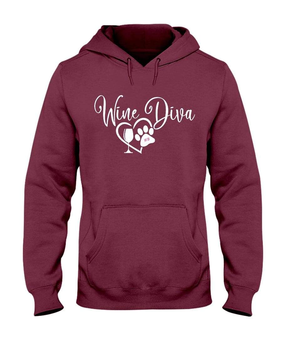 Sweatshirts Maroon / S Winey Bitches Co "Wine Diva 2" 50/50 Hoodie WineyBitchesCo