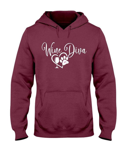 Sweatshirts Maroon / S Winey Bitches Co "Wine Diva 2" 50/50 Hoodie WineyBitchesCo