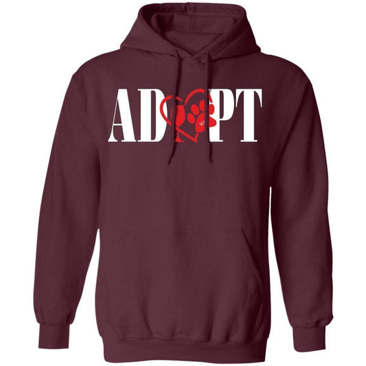 Sweatshirts Maroon / S WineyBitches.Co “Adopt” Pullover Hoodie 8 oz.-Red Heart-White Lettering WineyBitchesCo