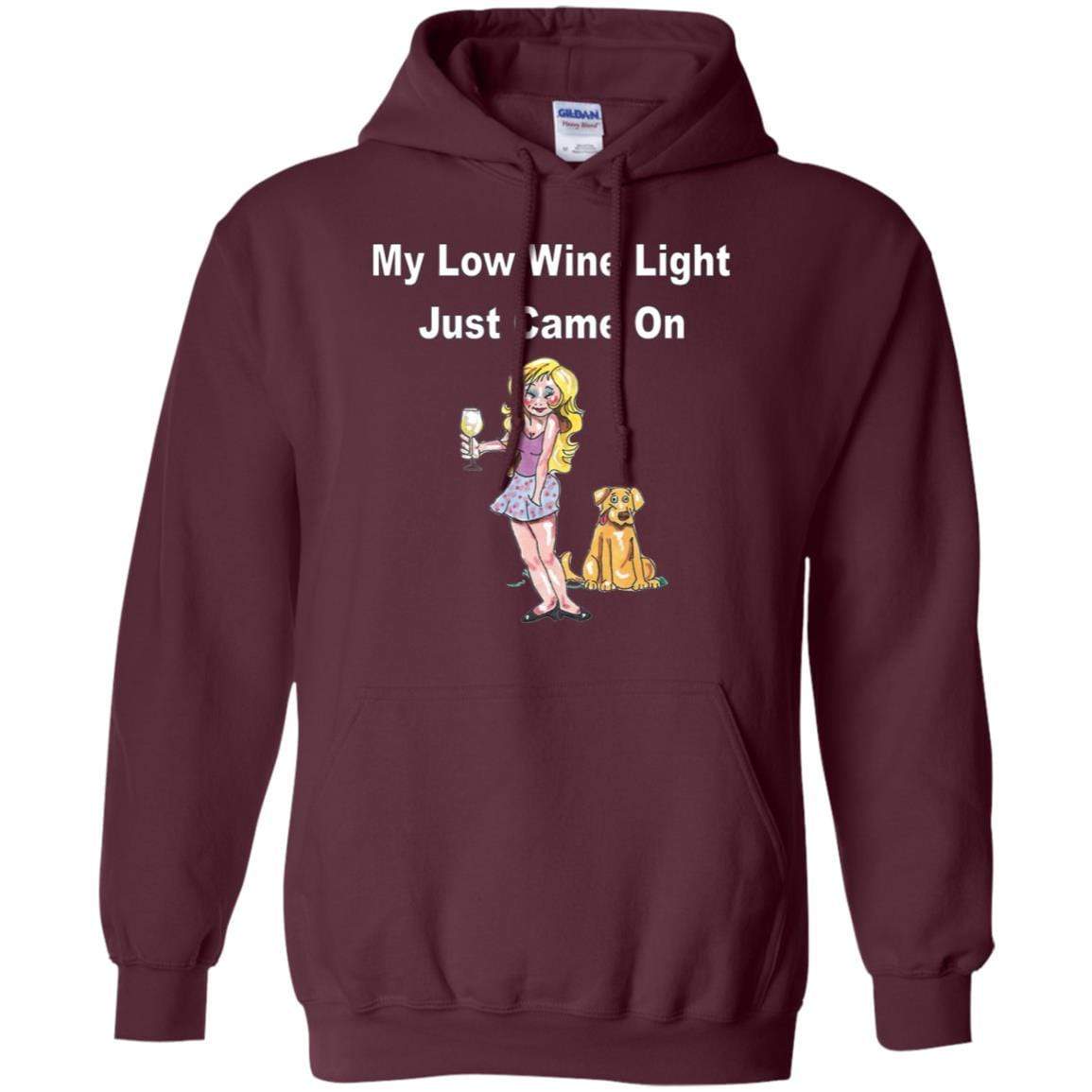 Sweatshirts Maroon / S WineyBitches.co 'Low Wine Light" Pullover Hoodie 8 oz. WineyBitchesCo