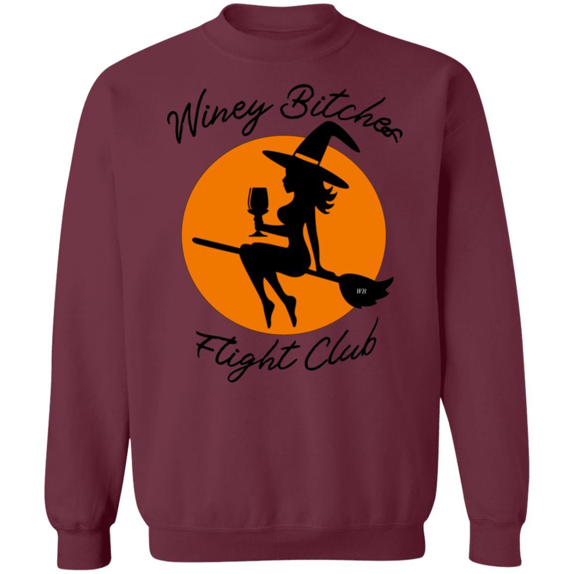 Sweatshirts Maroon / S WineyBitches.Co "Winey Bitches Flight Club"Crewneck Pullover Sweatshirt  8 oz. WineyBitchesCo