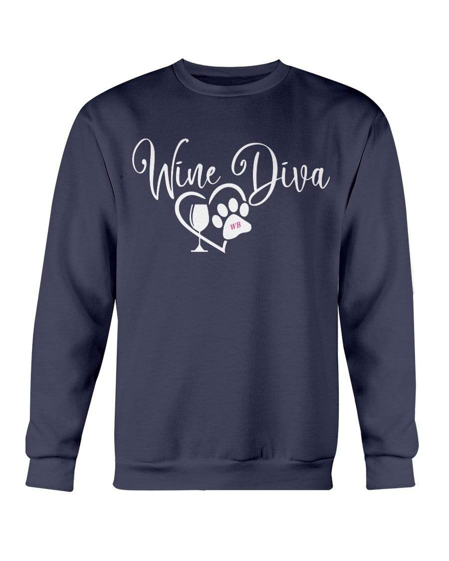 Sweatshirts Navy / S Winey Bitches Co "Wine Diva 2" Sweatshirt - Crew WineyBitchesCo