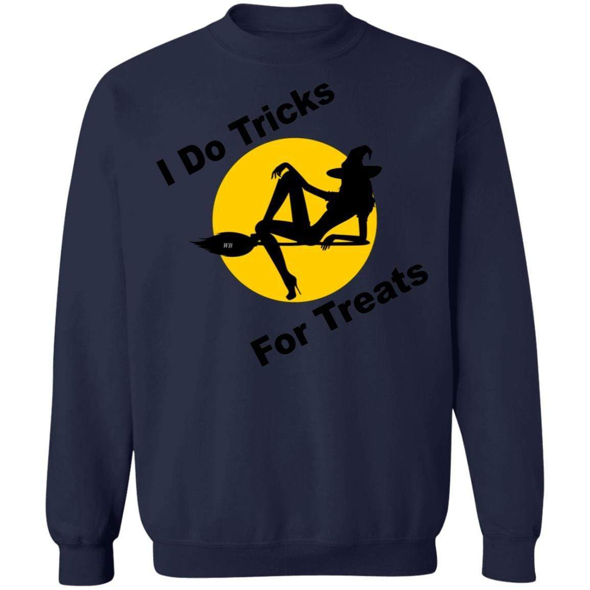 Sweatshirts Navy / S WineyBitches.Co "I Do Tricks For Treats" Crewneck Pullover Sweatshirt  8 oz. WineyBitchesCo