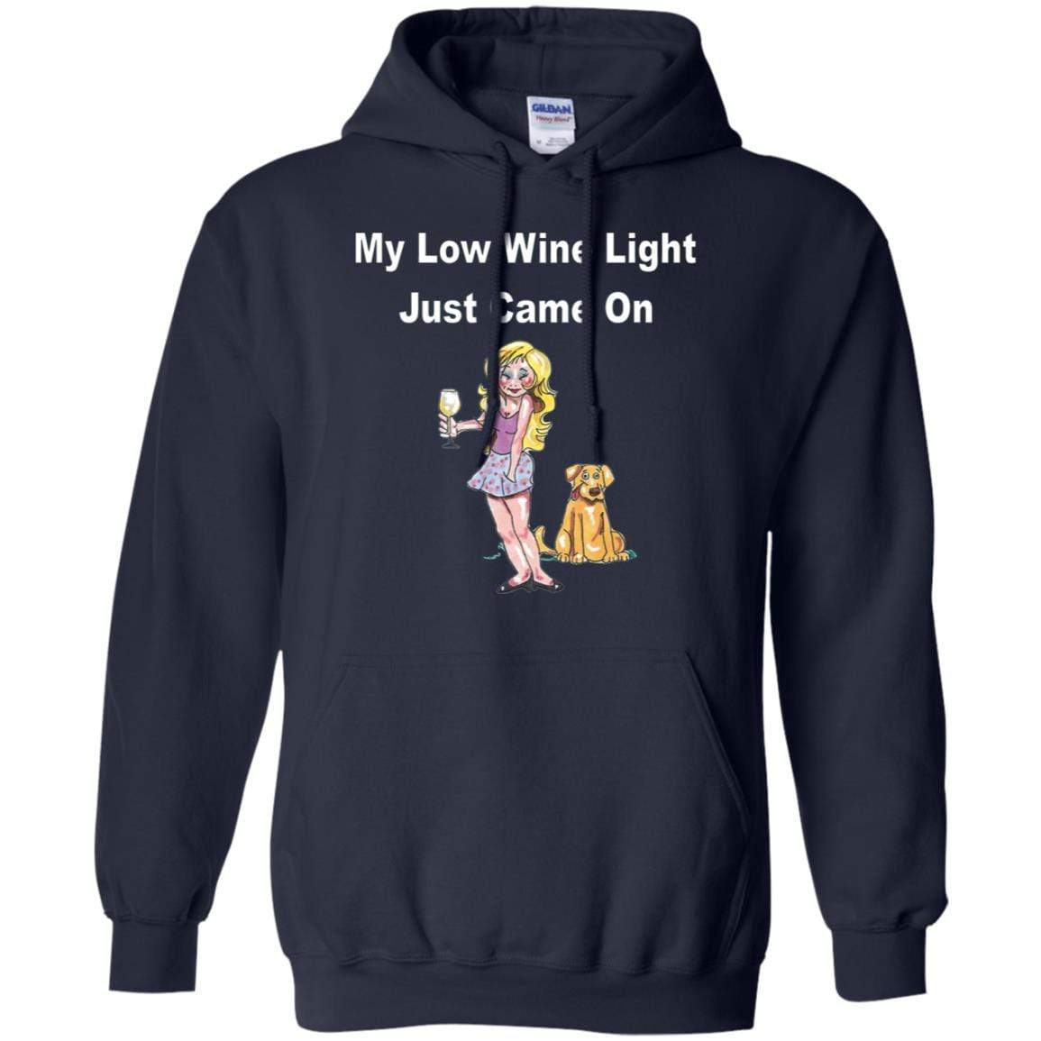 Sweatshirts Navy / S WineyBitches.co 'Low Wine Light" Pullover Hoodie 8 oz. WineyBitchesCo