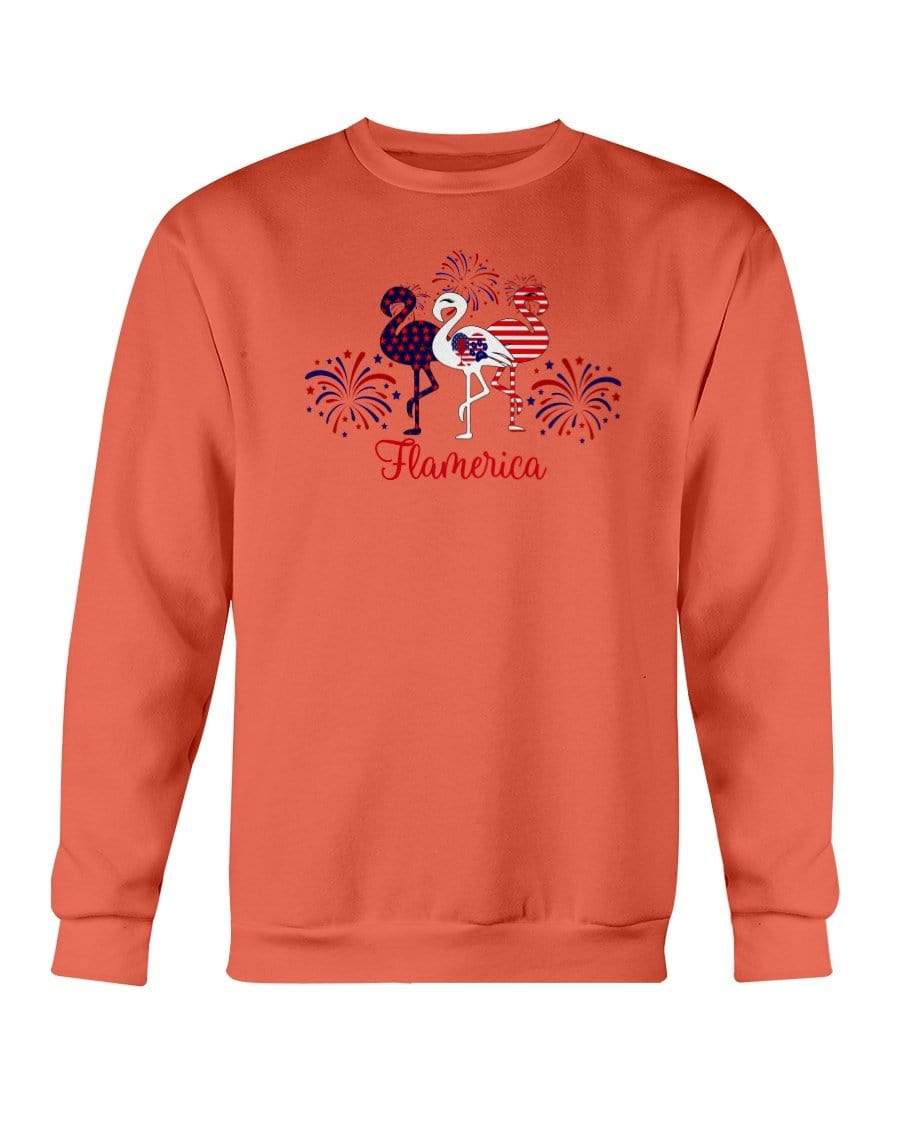 Sweatshirts Orange / S Winey Bitches Co "Flamerica" Patriotic Flamingo Sweatshirt - Crew WineyBitchesCo