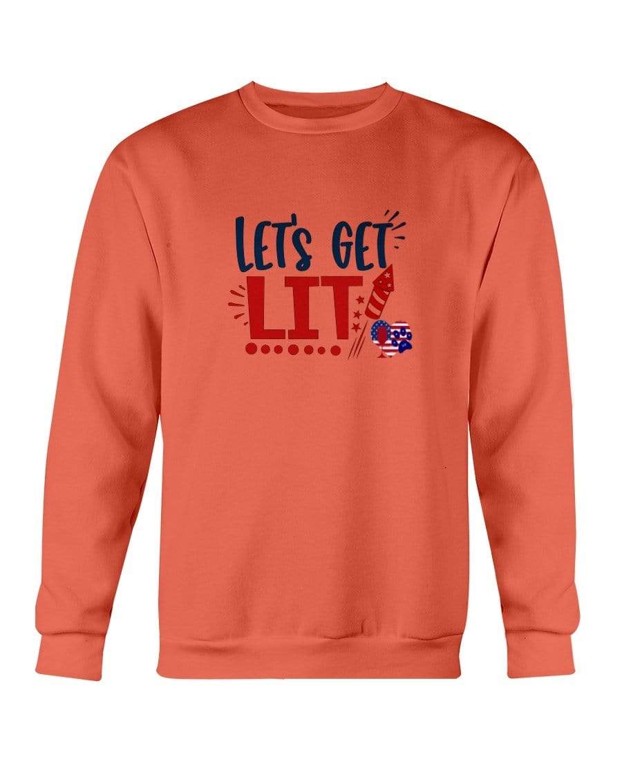 Sweatshirts Orange / S Winey Bitches Co "Let Get Lit" Sweatshirt - Crew WineyBitchesCo