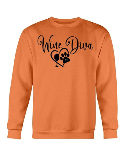 Sweatshirts Orange / S Winey Bitches Co "Wine Diva 2" Sweatshirt - Crew WineyBitchesCo