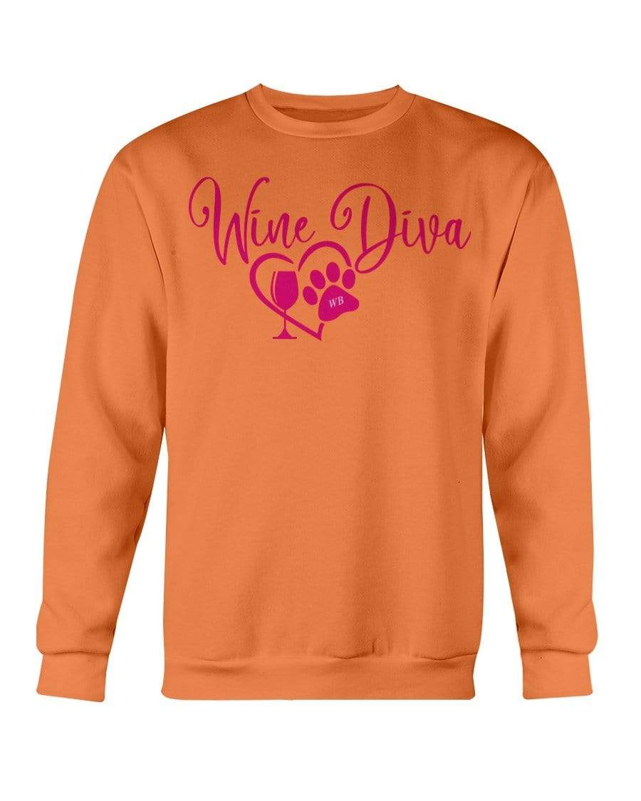 Sweatshirts Orange / S Winey Bitches Co "Wine Diva 2" Sweatshirt - Crew WineyBitchesCo