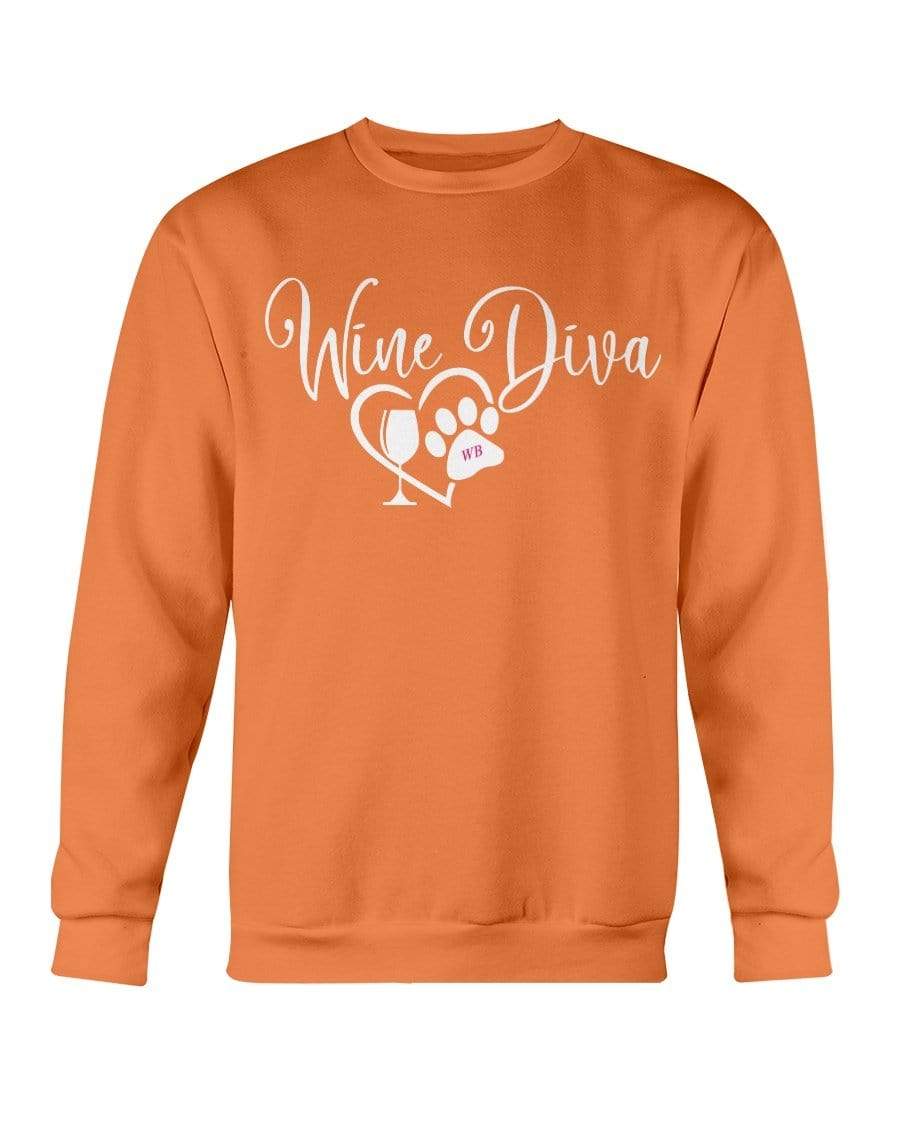 Sweatshirts Orange / S Winey Bitches Co "Wine Diva 2" Sweatshirt - Crew WineyBitchesCo