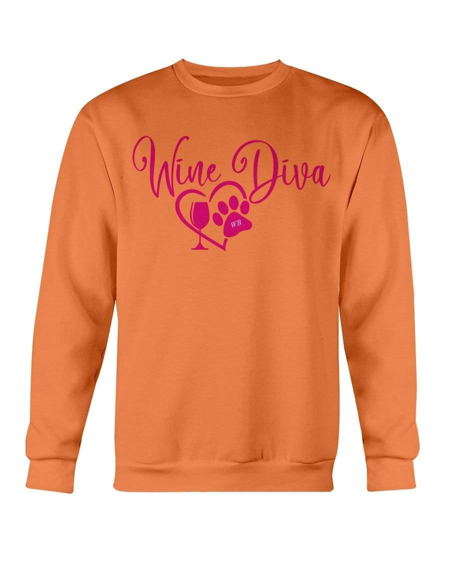 Sweatshirts Orange / S Winey Bitches Co "Wine Diva 2" Sweatshirt - Crew WineyBitchesCo