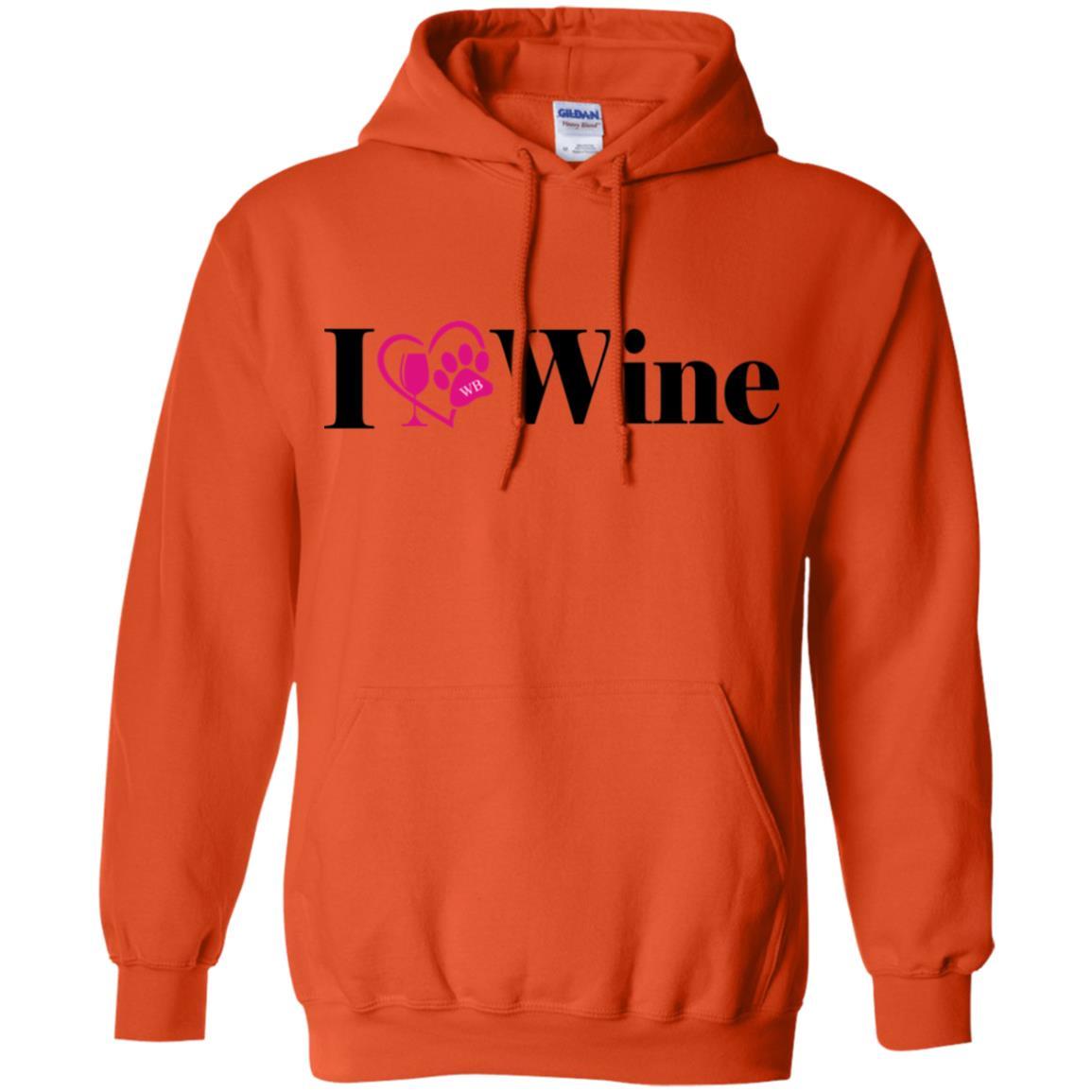 Sweatshirts Orange / S WineyBitches.Co "I Love Wine" Gildan Pullover Hoodie 8 oz. WineyBitchesCo