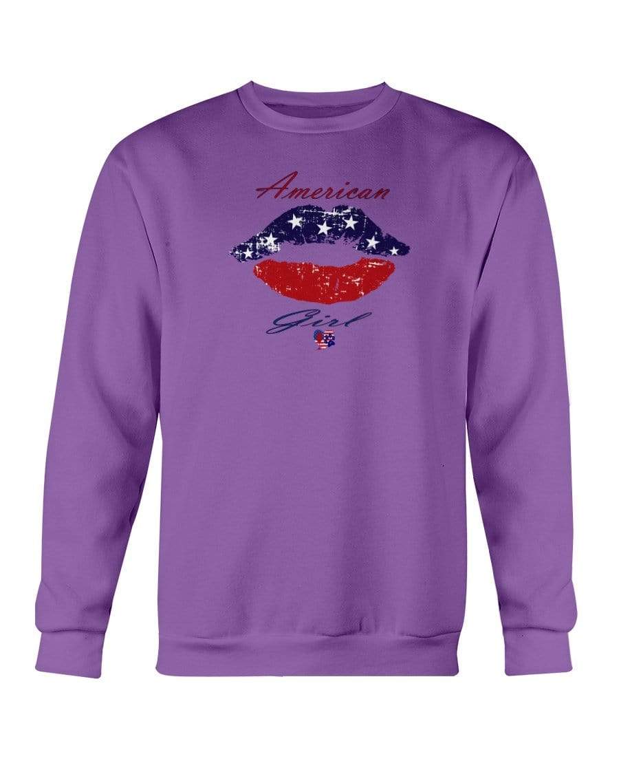 Sweatshirts Purple / S Winey Bitches Co "American Girl" Sweatshirt - Crew WineyBitchesCo