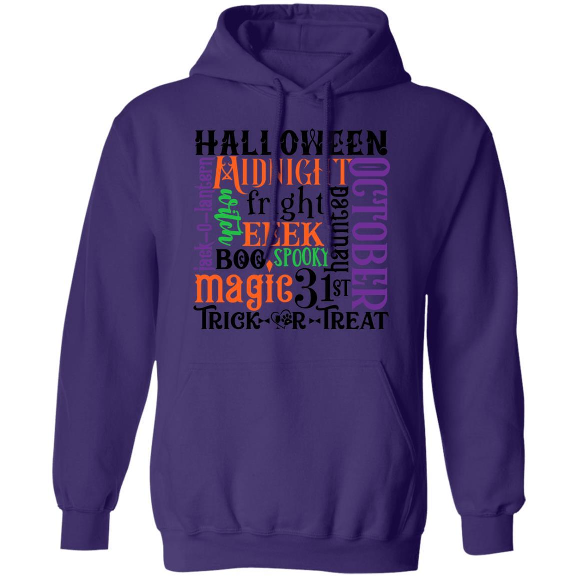 Sweatshirts Purple / S Winey Bitches Co "Halloween Word Jumble" Pullover Hoodie 8 oz. WineyBitchesCo