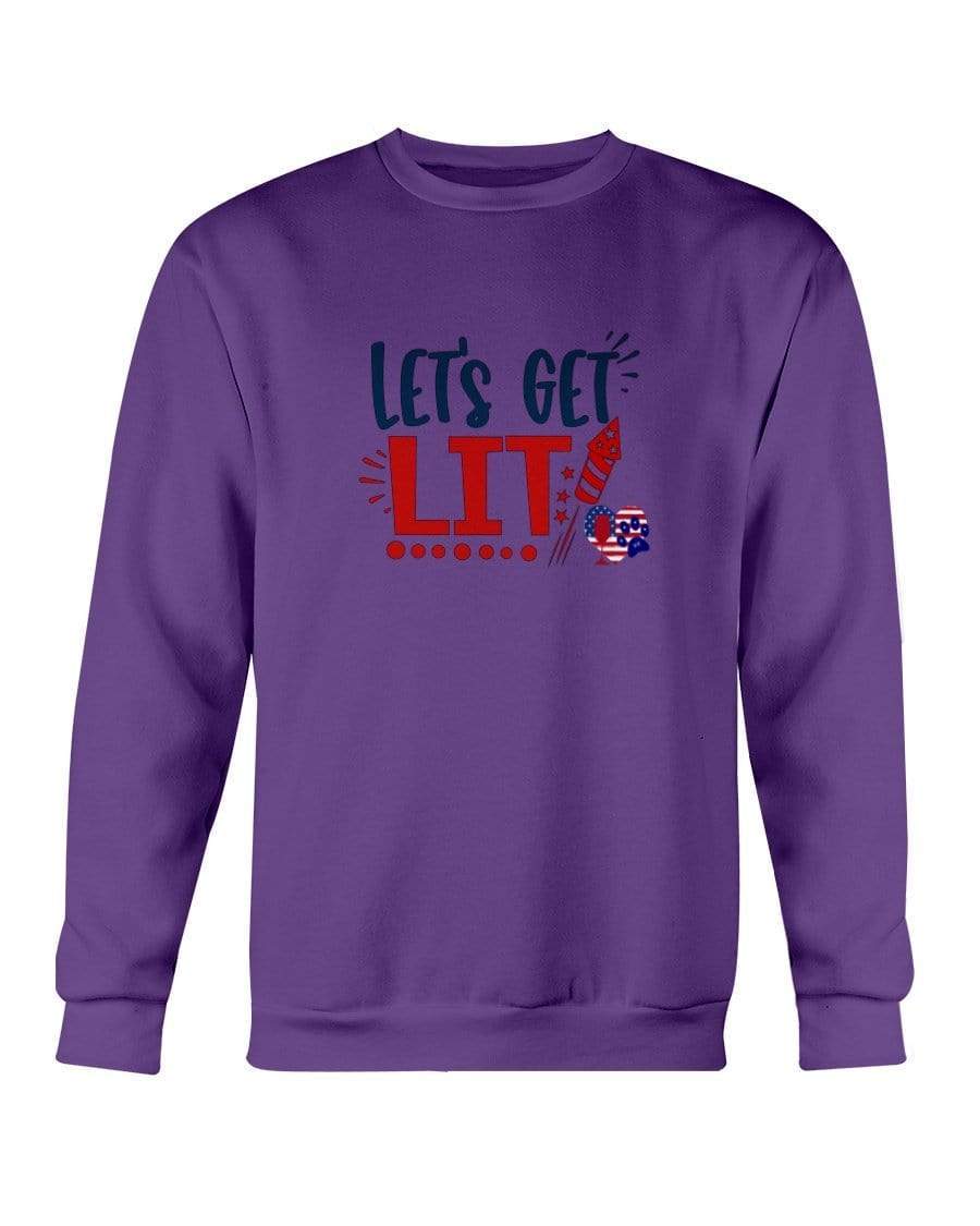 Sweatshirts Purple / S Winey Bitches Co "Let Get Lit" Sweatshirt - Crew WineyBitchesCo