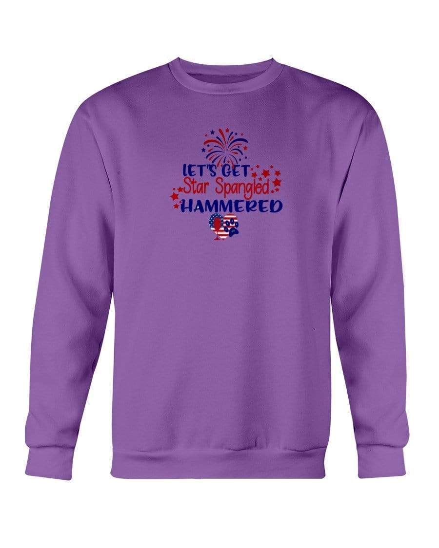 Sweatshirts Purple / S Winey Bitches Co "Let's Get Star Spangled Hammered" Sweatshirt - Crew WineyBitchesCo