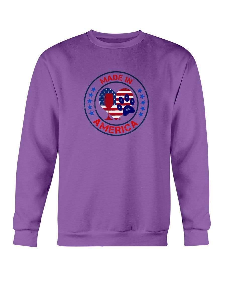Sweatshirts Purple / S Winey Bitches Co "Made In America" Sweatshirt - Crew WineyBitchesCo