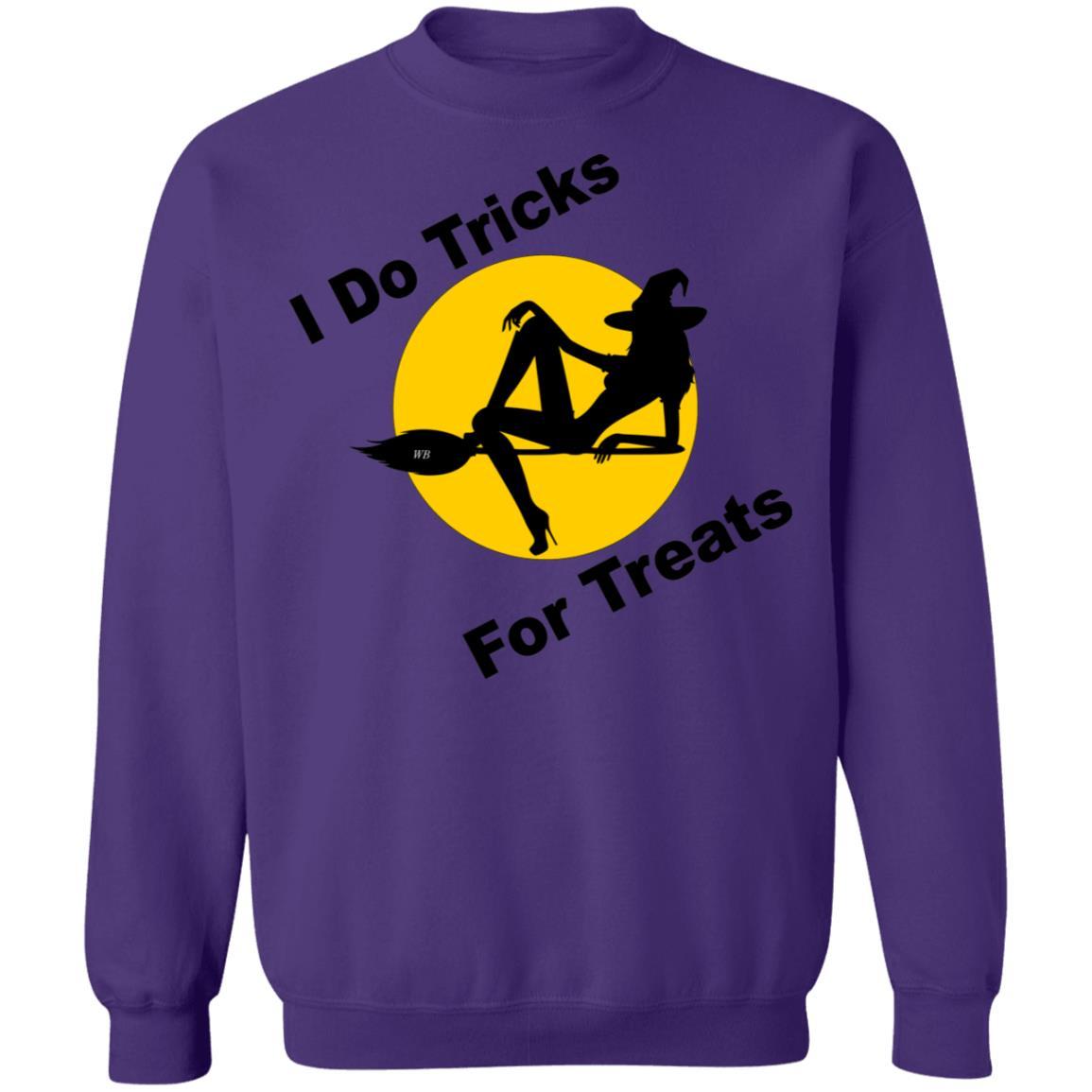 Sweatshirts Purple / S WineyBitches.Co "I Do Tricks For Treats" Crewneck Pullover Sweatshirt  8 oz. WineyBitchesCo