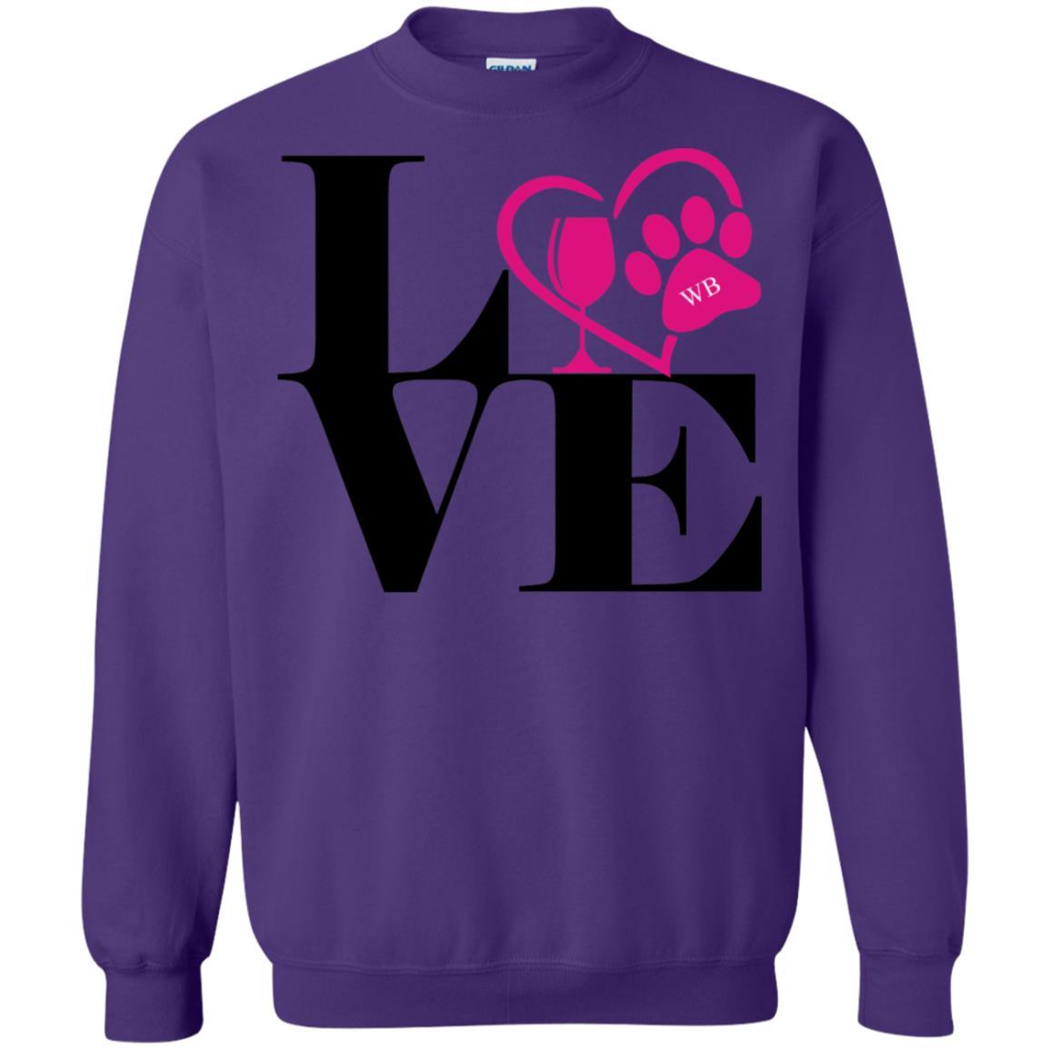 Sweatshirts Purple / S WineyBitches.Co "Love Paw 2" Crewneck Pullover Sweatshirt  8 oz. WineyBitchesCo