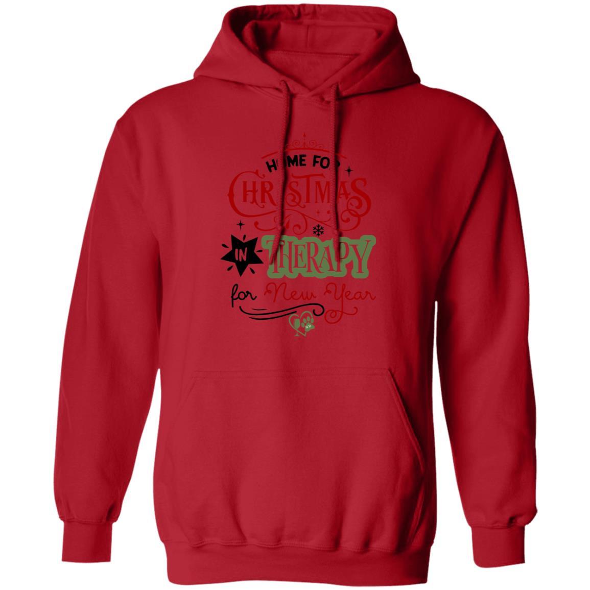 Sweatshirts Red / S WineyBitches.Co "Home For Christmas, In Therapy For New Years" Pullover Hoodie 8 oz. WineyBitchesCo