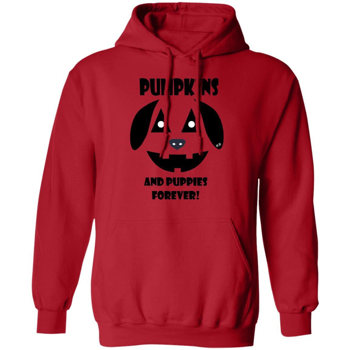 Sweatshirts Red / S WineyBitches.Co "Pumpkins and Puppies Forever" Halloween Collection Pullover Hoodie 8 oz. WineyBitchesCo