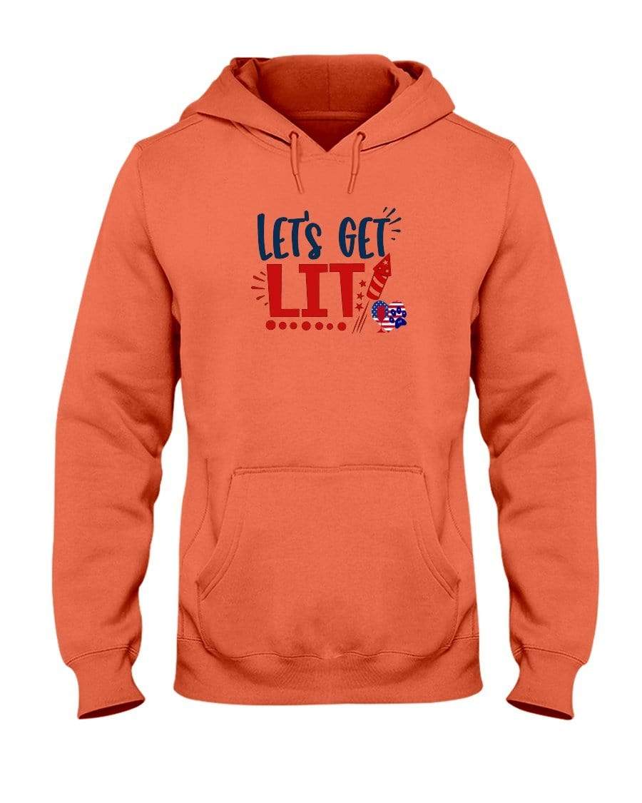 Sweatshirts Retro Heather Coral / S Winey Bitches Co "Let Get Lit" 50/50 Hoodie WineyBitchesCo